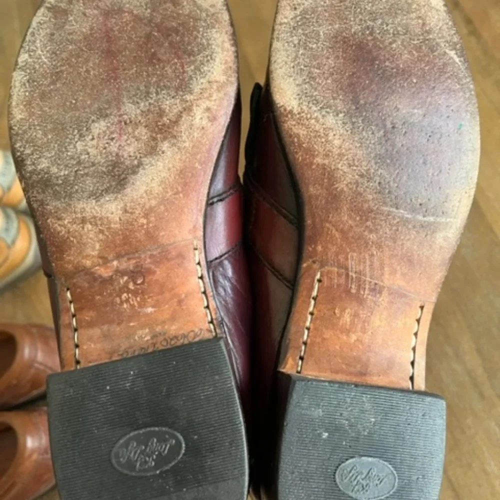 Cole Haan Brown Leather Kiltie Buckled Loafer Shoe Size‎ 8.5C Made In USA Red
